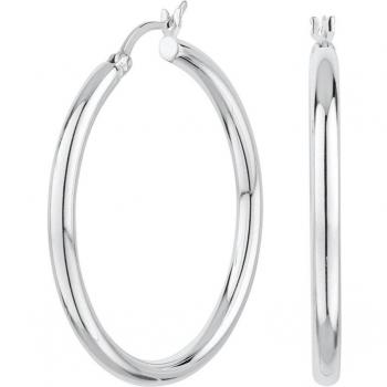 Pendientes de Aro City ITEMPORALITY SEA-100-154-04 de Plata de Ley para Mujer con Diseño de Media Caña y Tubo Redondo