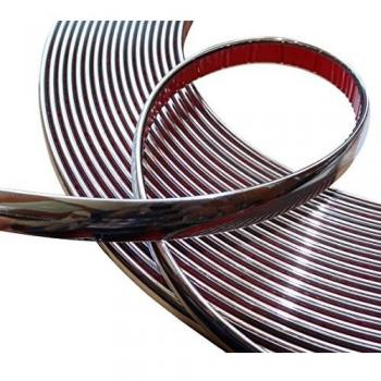 AERZETIX: Tira Adhesiva para Decoracion de níquel Cromo para Coche Color Plata 15mm 4.5m