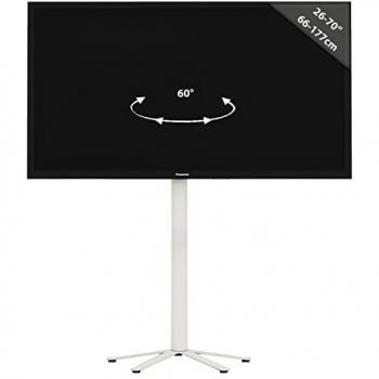 Soporte de TV Premium Xila Blanco con Estante Intermedio (H. 100 cm x B. 61 cm x T. 61 cm)