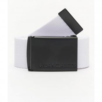 Urban Classics Unisex Canvas Belt - White/Black, One Size
