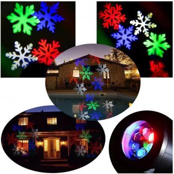 Proyector LED RGB Efecto Copos de Nieve para Decoración Interior Navidad