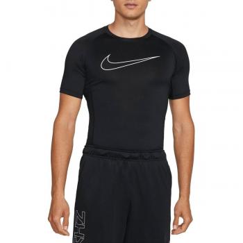 Camiseta de hombre Nike Pro Dri-FIT, corta, negra, talla L, regular