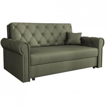Sofá-cama Columbus 198 con caja de ropa de cama, 168x85x98cm, función de descanso y pies metálicos