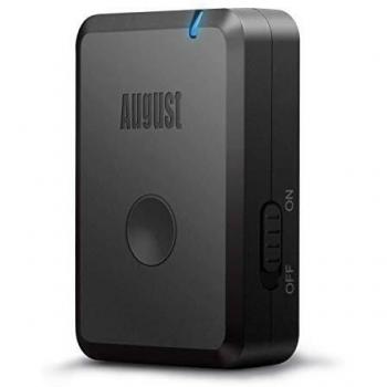 August MR230B Receptor Bluetooth de Música – Adaptador inalámbrico de audio para Equipos de Música / Estéreos / Auriculares / Altavoces / - Batería interna recargable