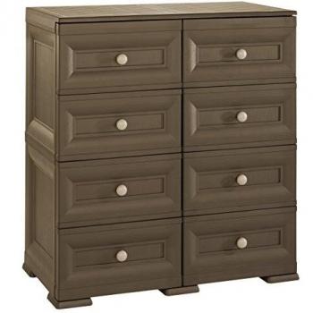 Cajonera Ancha Moderna Tontarelli, 8 Cajones Slim Wengué, 79x43x85.5 cm