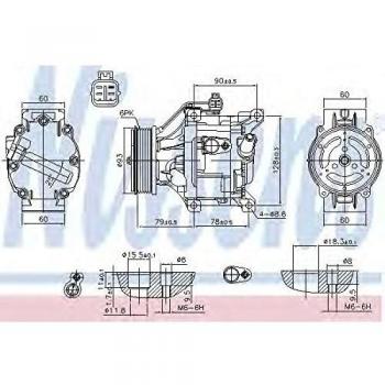Nissens 890036 Compresor, Aire Acondicionado
