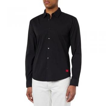Camisa de Manga Larga Slim Fit Negra para Hombre Hugo Boss Ermo 50500216
