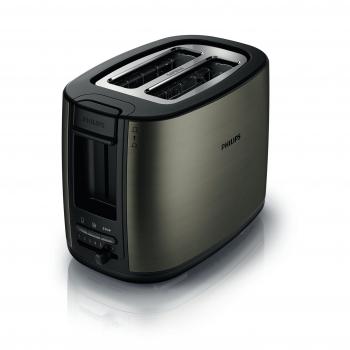 Philips HD2628/80 Tostador Ranuras, 2 Funciones. Color Titanio en Metal Cepillado, Plástico, Titanium