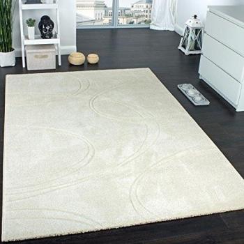 Alfombra Unicolor De Diseño con Ribetes Acabados A Mano Crema Marfil, tamaño:80x300 cm