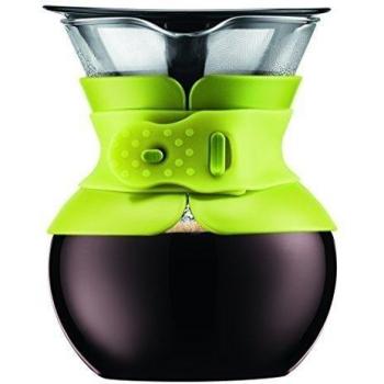 Bodum Pour Over - Cafetera de goteo con filtro dorado, 0,5 l, 17 oz, color verde lima