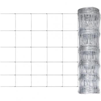 Valla de jardín de acero galvanizado plata 50x0,8 m