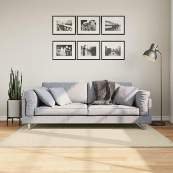 Alfombra suave y lavable HUARTE Short Sleel crema 120x170 cm