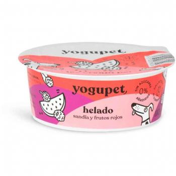 Helado para Perros y Gatos Yogupet de Sandía y Frutos Rojos, 100% natural, libre de azúcar, lactosa, colorantes y conservantes. Premio nutritivo y refrescante con sabor a yogurt