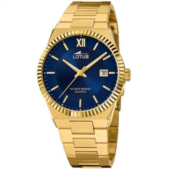 Reloj Lotus Freedom 18837/2 para Hombre con Esfera Azul y Caja de Acero Inoxidable 316L Dorado