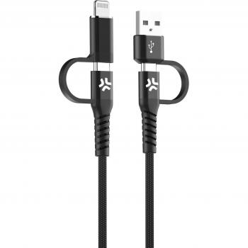 Cable USB-C Celly AC A CLIGHT 2M BK