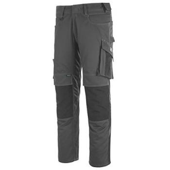 Pantalones de Trabajo Mascot Erlangen con Rodilleras, Talla C54, Color Gris Oscuro/Negro