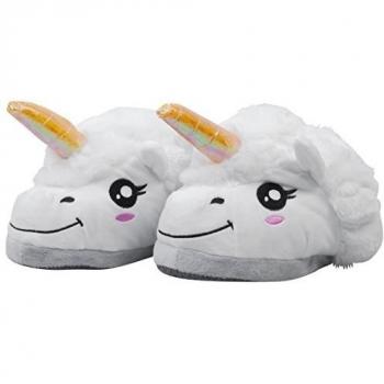 VENKON - Cálido Zapatillas de Peluche en el Diseño de Unicornio Mágico - Talla Única Adulto