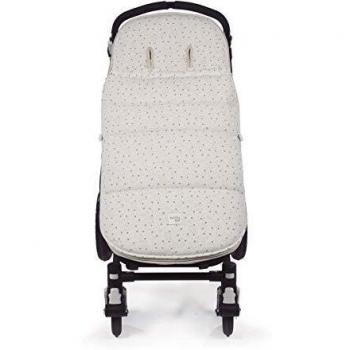 Walking Mum. Saco silla de paseo Dreamer. Funda para silla de paseo. Tejido en punto ideal para invierno. Uso universal. Color Beige/Estampado de estrellas. Medidas 50 x 3 x 88 cm