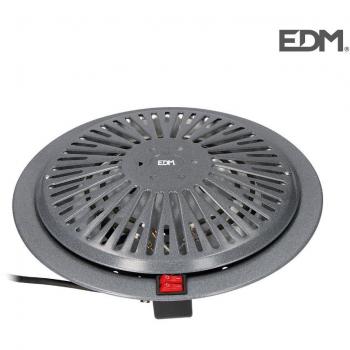 Brasero Eléctrico EDM 07102, Gris, 3 Niveles de Potencia: 400/500/900W, Diámetro 38cm, Altura 7cm