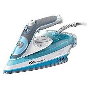 Plancha de Vapor Braun TexStyle 5 con Suela Supercerámica FreeGlide 3D, Potencia de 2800 W, Capacidad de 300 ml, Función Antigoteo y Ahorro Energético -