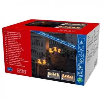 Cadena de luces LED Acrílicas de Cerditos - Set de 5 figuras rosas con 40 LEDs cálidos para exterior (IP44)