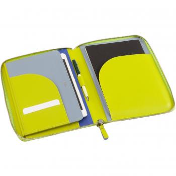 Dudu - Portadocumentos pequeño de piel para A5 porta mini iPad con cremallera, carpeta de cuero genuino, organizador, soporte para tabletas y cuadernos A5