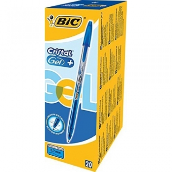 BIC Cristal Gel - Bolígrafo de tinta gel, trazo de 0,7 mm, color azul
