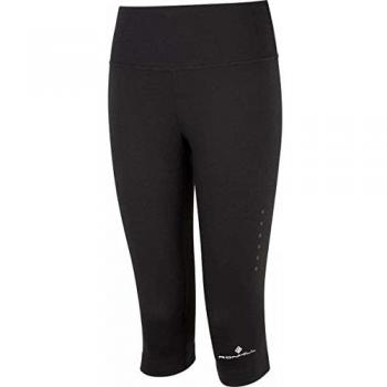 Malla pirata Ronhill Core Capri para mujer - Negro/Blanco, talla 8, características: diseño transpirable, ajuste cómodo, ideal para running y actividades deportivas