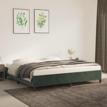 Tumbona de terciopelo verde oscuro 200x200 cm con estructura de cama Vidaxl