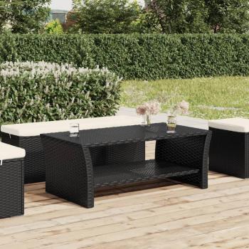 Mesa de centro negra 100 x 50 x 40 cm en Polyrattan