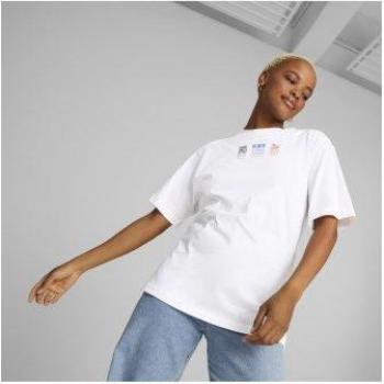 Camiseta gráfica Classic Gen blanca para mujer de Puma, manga corta, talla S