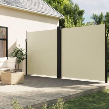 Toldo lateral retráctil solar crema 220x1000 cm