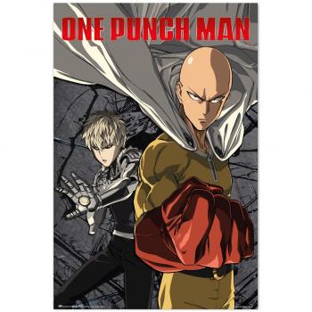 Póster One Punch Man con Saitama & Genos de 91.5 x 61 cm