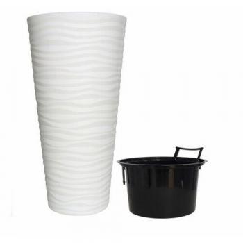 Macetero plástico blanco Kumsal 30 x 57 cm