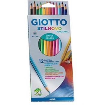 Giotto Stilnovo Acquarell Lápices de Colores Acuarelables, Estuche 12 Uds.
