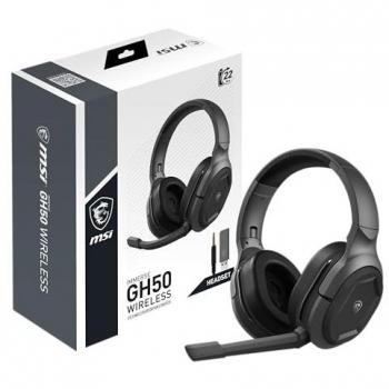 MSI Immerse GH50 Wireless Gaming Headset - 22 Hr Battery, 50mm Drivers, Detachable Mic, Lightweight Comfort