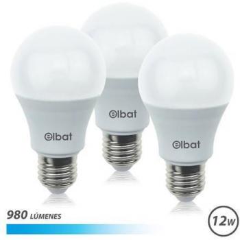 Elbat Pack de 3 Bombillas LED A60 12W E27 980lm - 6500K Luz Fría