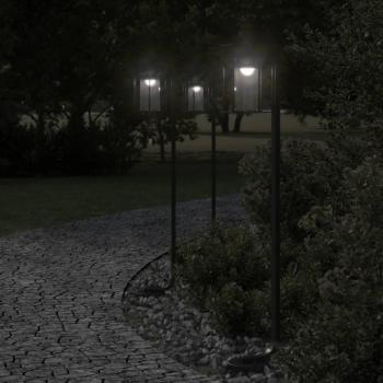 Lámpara de suelo de exterior acero inoxidable negro 100 cm