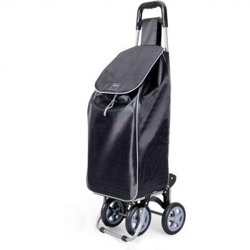Metaltex Trillium - Carro de Compra con 4 ruedas, Negro, 50 Litros