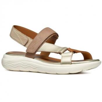Geox Sandalias Deportivas Spherica Ec5w Mujer Beige/Dorado Claro 36 EU