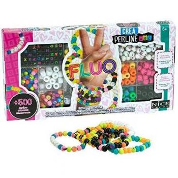 Nice Set de Perlas ABC Fluo para Crear Pulseras - 500 Abalorios