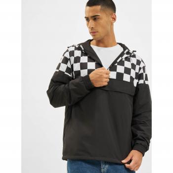 Urban Classics Men's Black Check Pull Over Parka Jacket