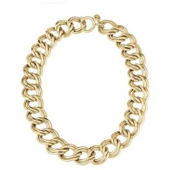 Collar de Acero Dorado para Mujer BREIL Hyper, Talla Ajustable hasta 46,5 cm, Sin Piedras - Mod. TJ3043