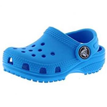 Chanclas Niño Crocs Classic Clog T, Zuecos Unisex niños, color azul medio liso, talla 19/20 EU