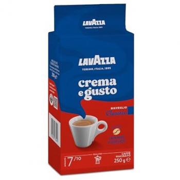 Café Molido Natural Lavazza Crema e Gusto Clásico, 1 kg (4 x 250 g), Intensidad 7/10, Tueste Oscuro, Notas de Especias, Ideal para Cafetera Ital