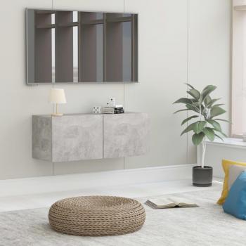 Mueble para TV de madera contrachapada gris hormigón 80x30x30 cm