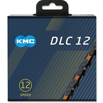 KMC DLC Cadena de 12 velocidades, Unisex, Negro y Naranja, 126 Link