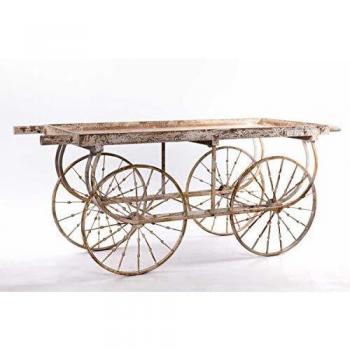 Mesa Auxiliar Hierro y Madera Nórdico Crema 183 x 74 x 79