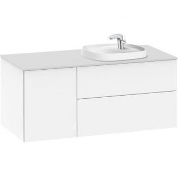 Lavabo posición derecha + Mueble base 2 cajones + 1 Puerta Unik Beyond Roca, 120 x 50 x 52 centímetros, color blanco