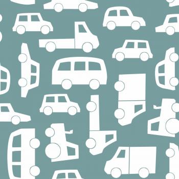 Papel Pintado de Coches Azul Agrisado - Estahome - 0,53 x 10,05 m